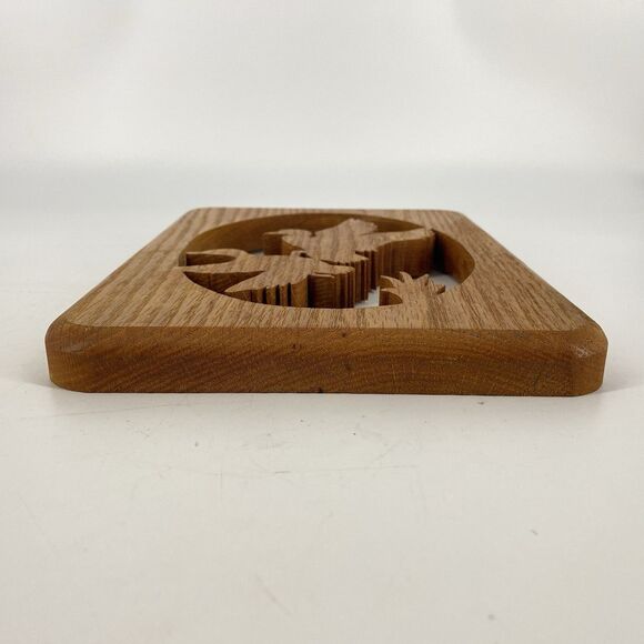 Vintage Bird Rustic Carved Wood Wall Hanging Plague Handmade - Picture 5 of 5